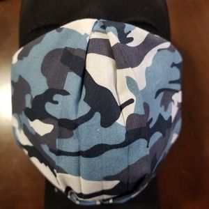 Kids - Blue Camo Camouflage Cotton Facemask